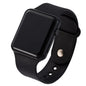 Digital LED Watch for Men Women Black Rubber Strap