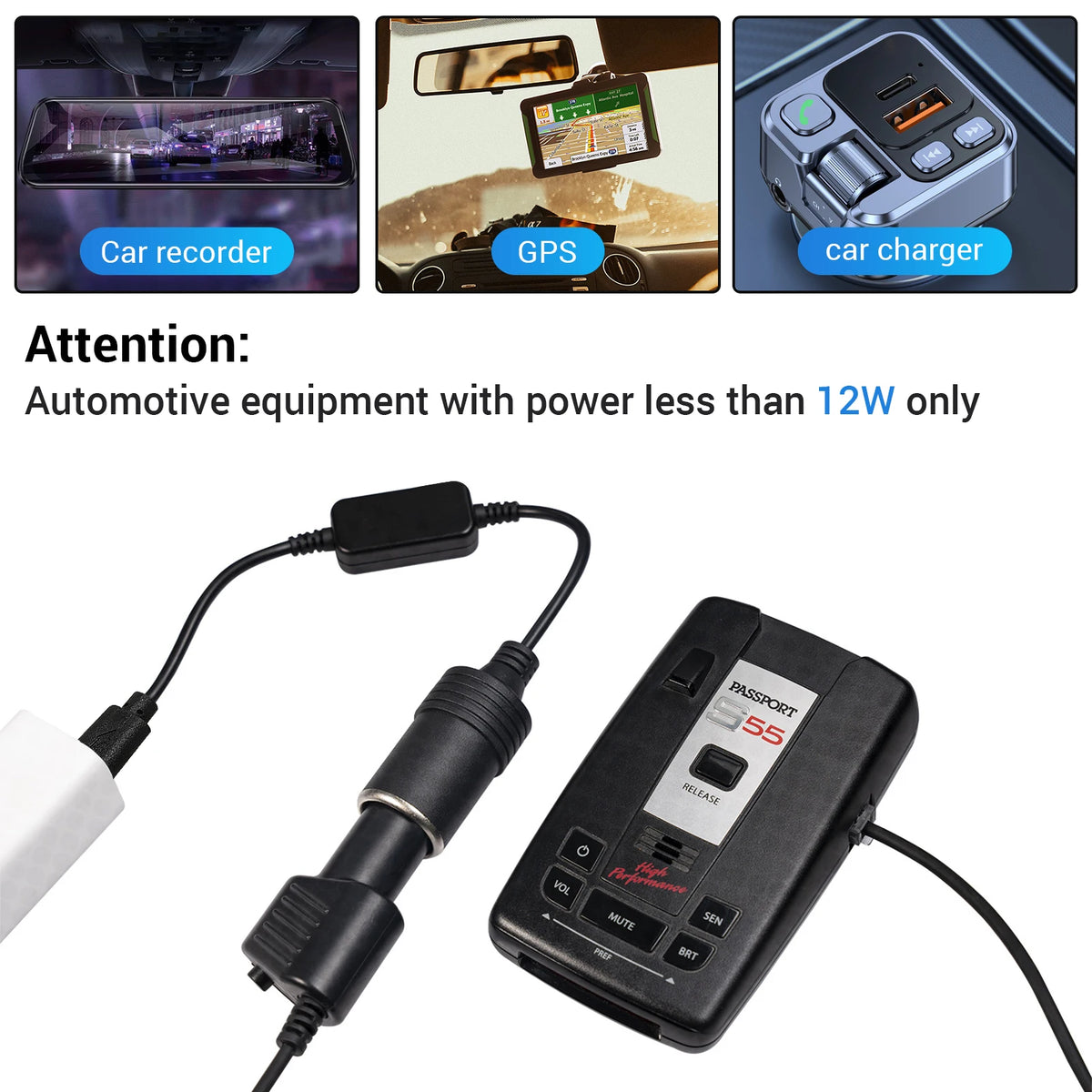5V 2A USB to 12V Cigarette Lighter Socket Adapter