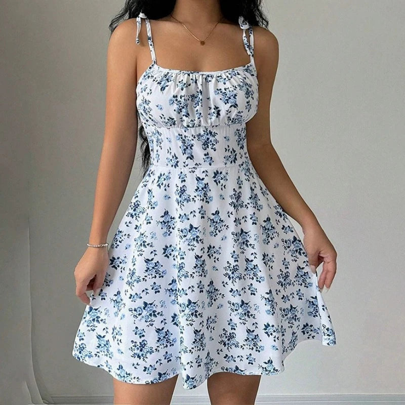 Women's Floral Spaghetti Strap Beach Dress