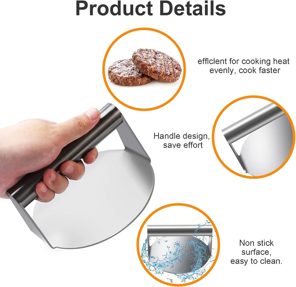 Stainless Steel Hamburger Meat Press Non-Stick Tool