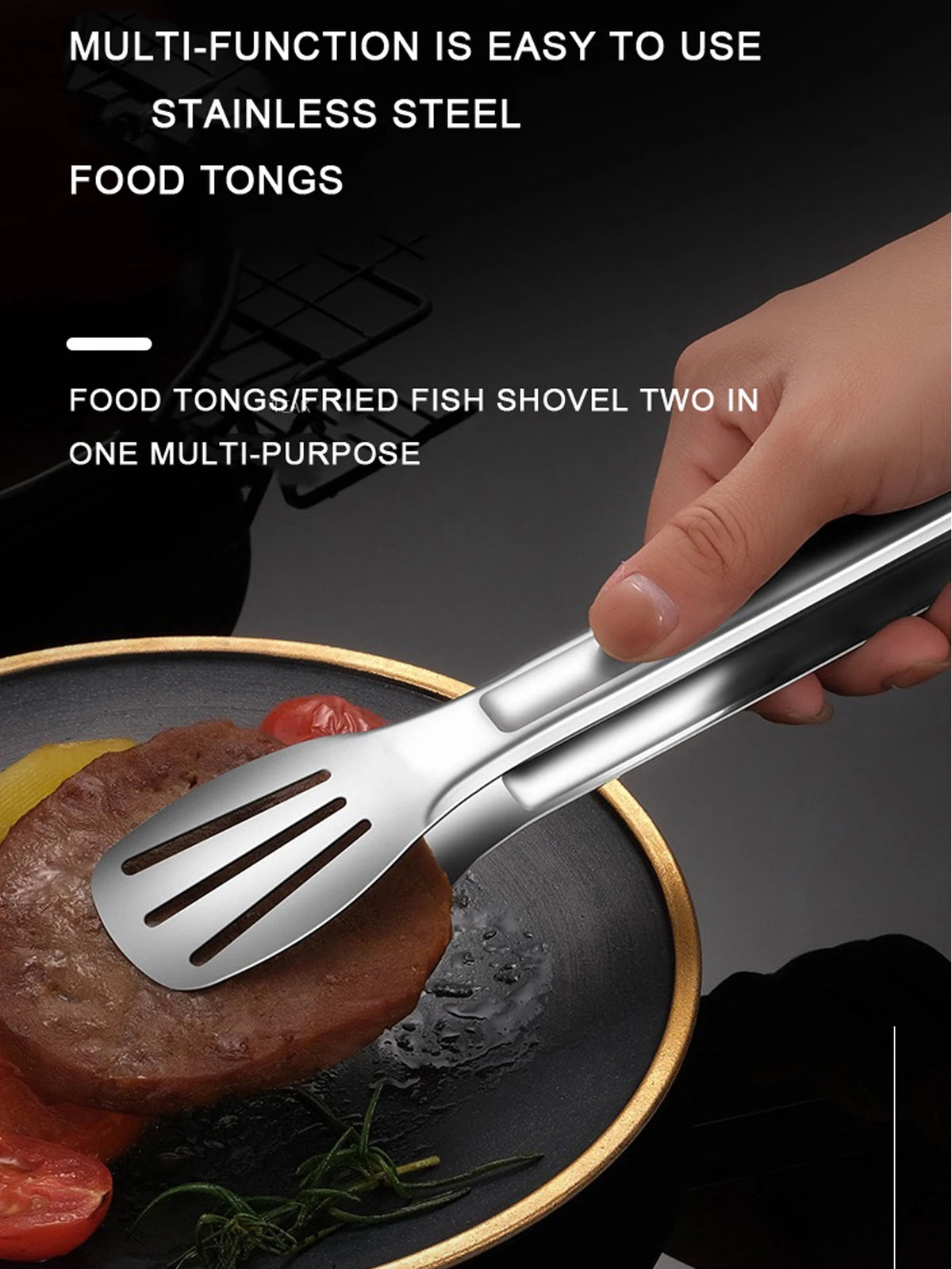 Stainless Steel BBQ Tongs for Cooking and Serving