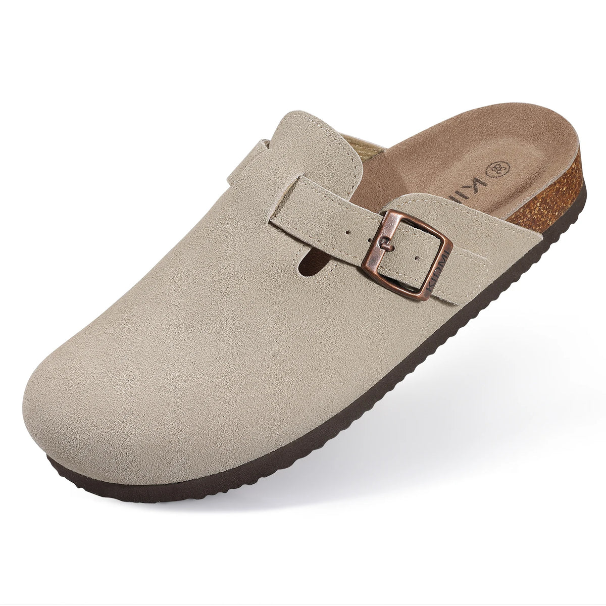Comwarm Women's Suede Mules Slippers with Cork Insole