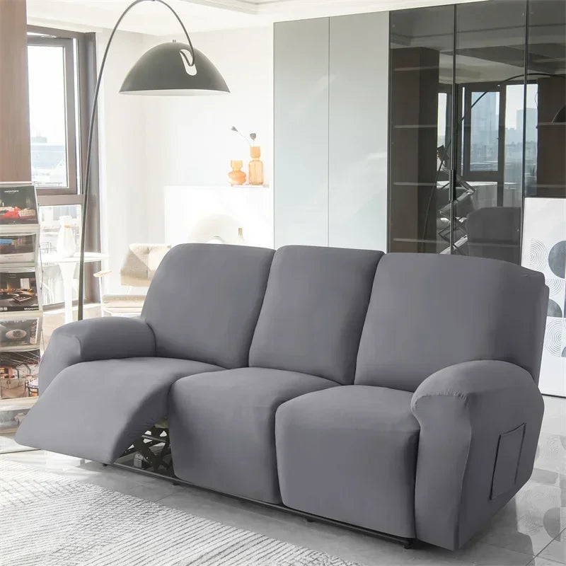 Soft Polyester Recliner Sofa Cover Solid Color