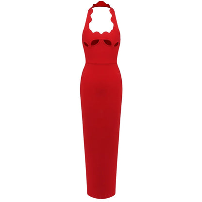 Elegant Black Halter Bodycon Dress for Women