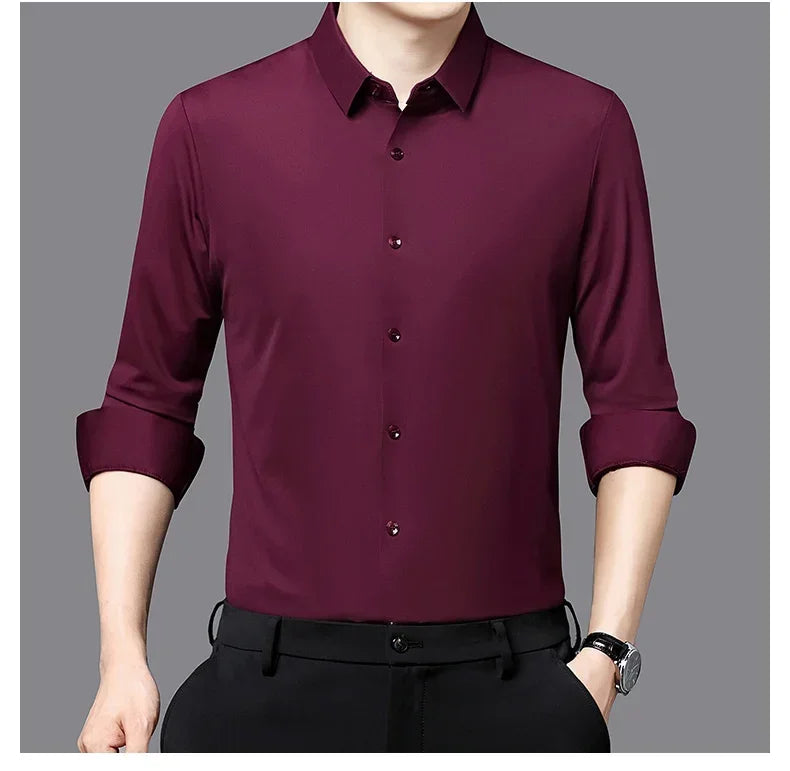 Men's Ultra-Stretch Slim-Fit Long Sleeve Shirt