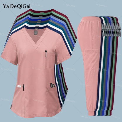 Pink Medical Scrubs Set for Women