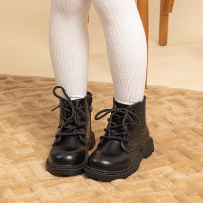 Waterproof PU Leather Children's Lace-up Boots