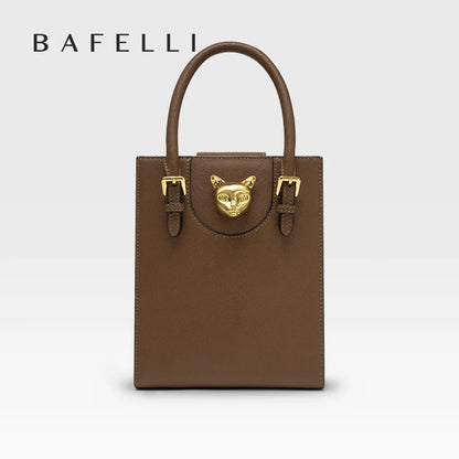 BAFELLI Women's Genuine Leather Mini Tote Crossbody Bag