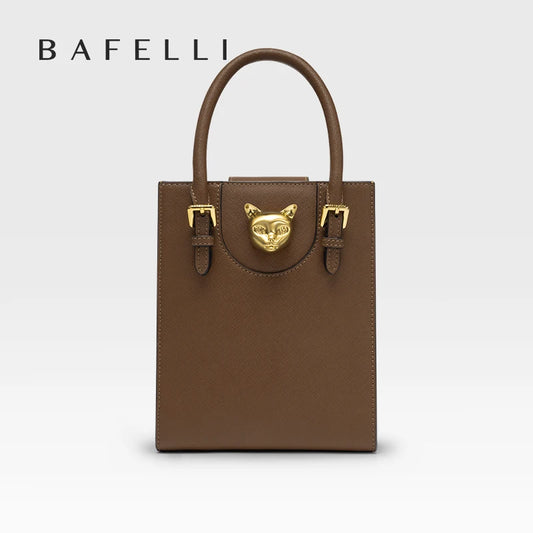 BAFELLI Women's Genuine Leather Mini Tote Crossbody Bag