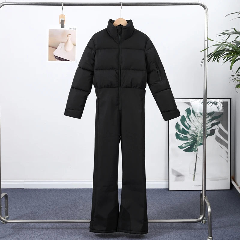 Women's Windproof Thermal Turtleneck Ski Jumpsuit