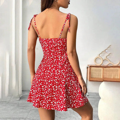 Women's Floral Spaghetti Strap Beach Dress