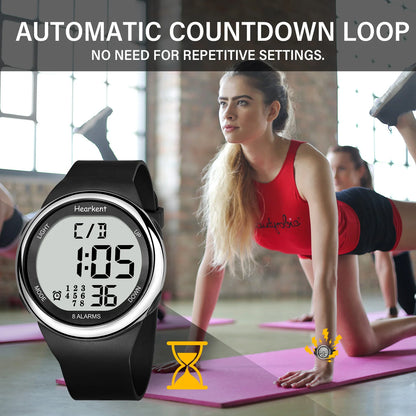 Hearkent 8 Alarm Waterproof Digital Wristwatch