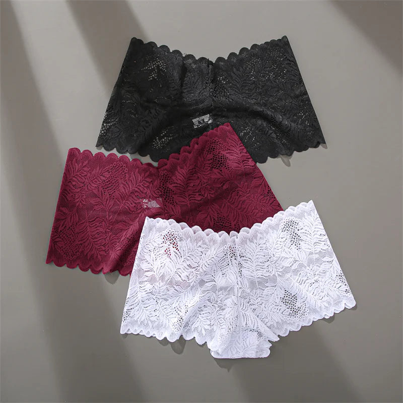 FINETOO Lace Boyshort Panties Set for Women S-XL