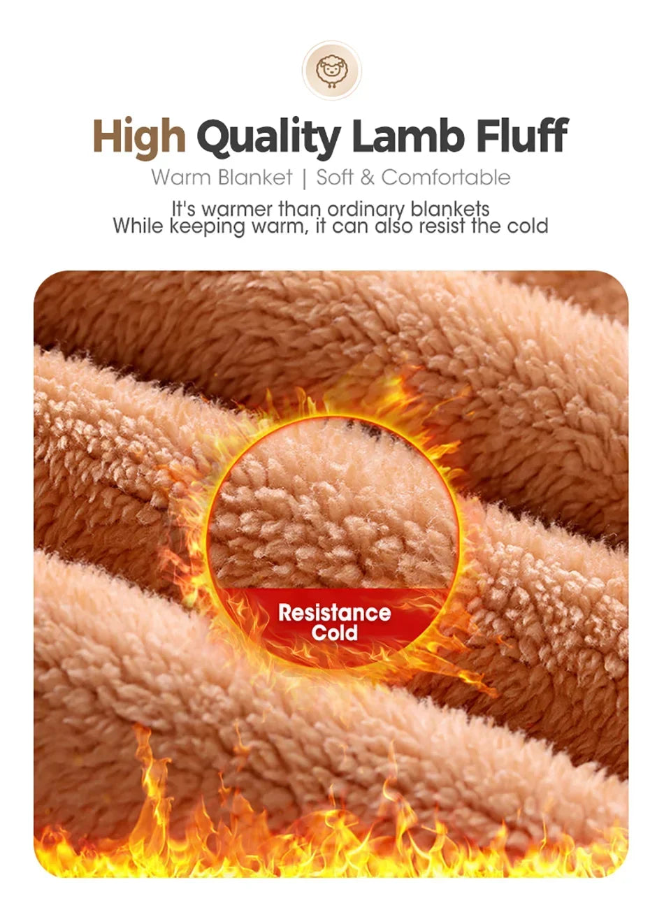 Wool Throw Blanket Double Sided Queen Size Winter Use