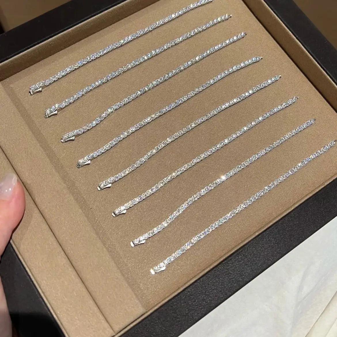 Moissanite Tennis Chain Bracelets 925 Sterling Silver