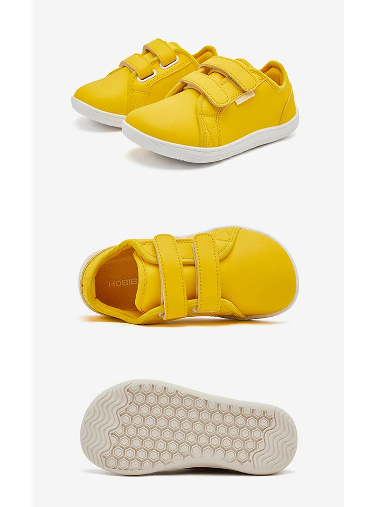HOBIBEAR Kids Minimalist Sneakers Lightweight Hook Loop Shoes