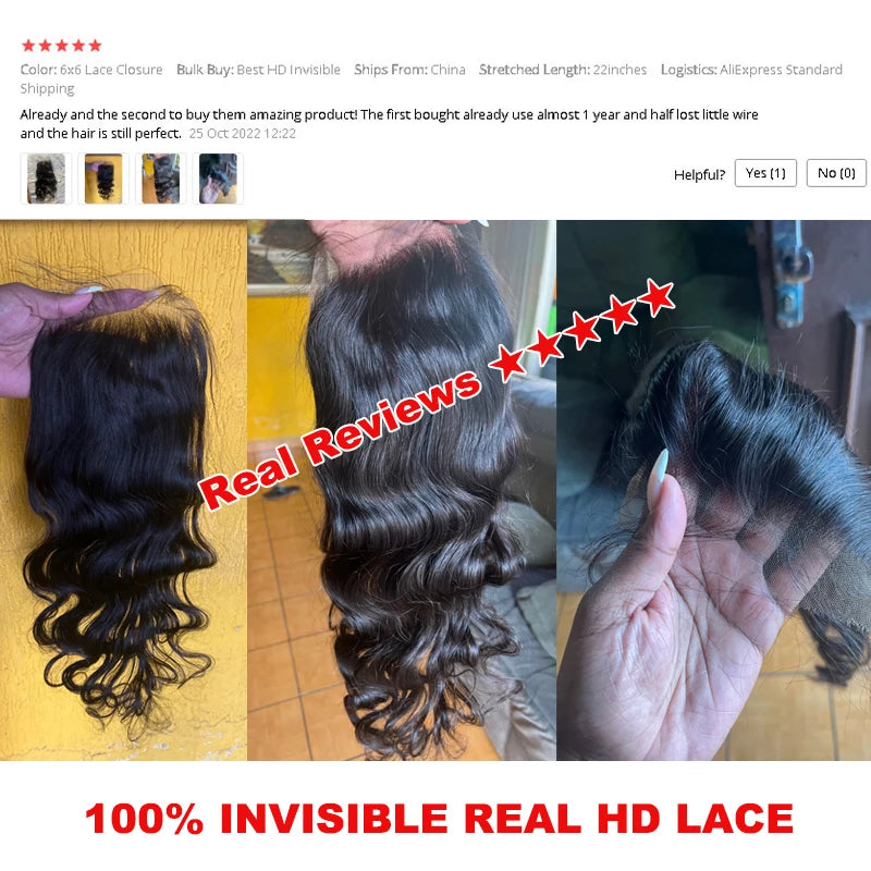 Queen Hair HD Lace Closure Frontal Virgin Human Hair