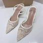 Designer Mesh Open Heel Sandals for Women