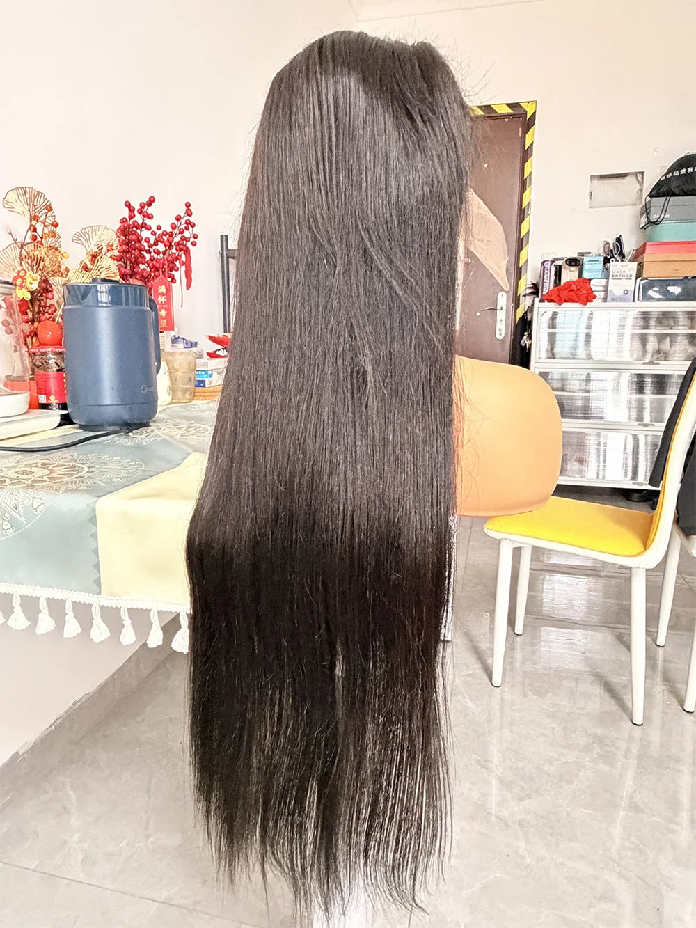 40 Inch Bone Straight Human Hair Wig Brazilian Lace Front Wig