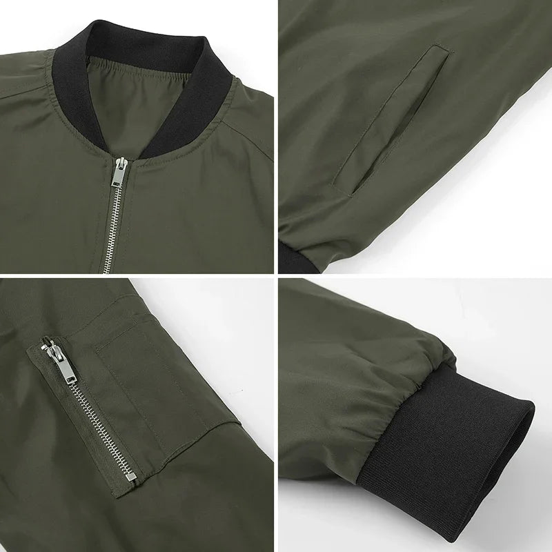 Men's Lightweight Casual Bomber Jacket Polyester