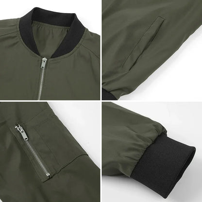 Men's Lightweight Casual Bomber Jacket Polyester