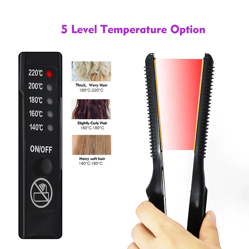 Mini Teddy Wave Titanium Hair Straightener for Short Hair