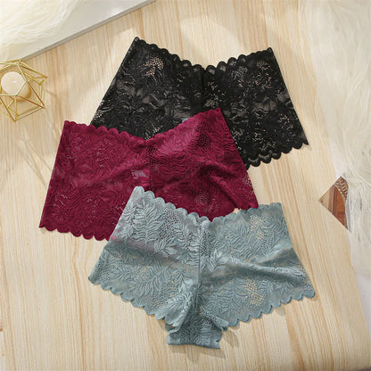 FINETOO Lace Boyshort Panties Set for Women S-XL