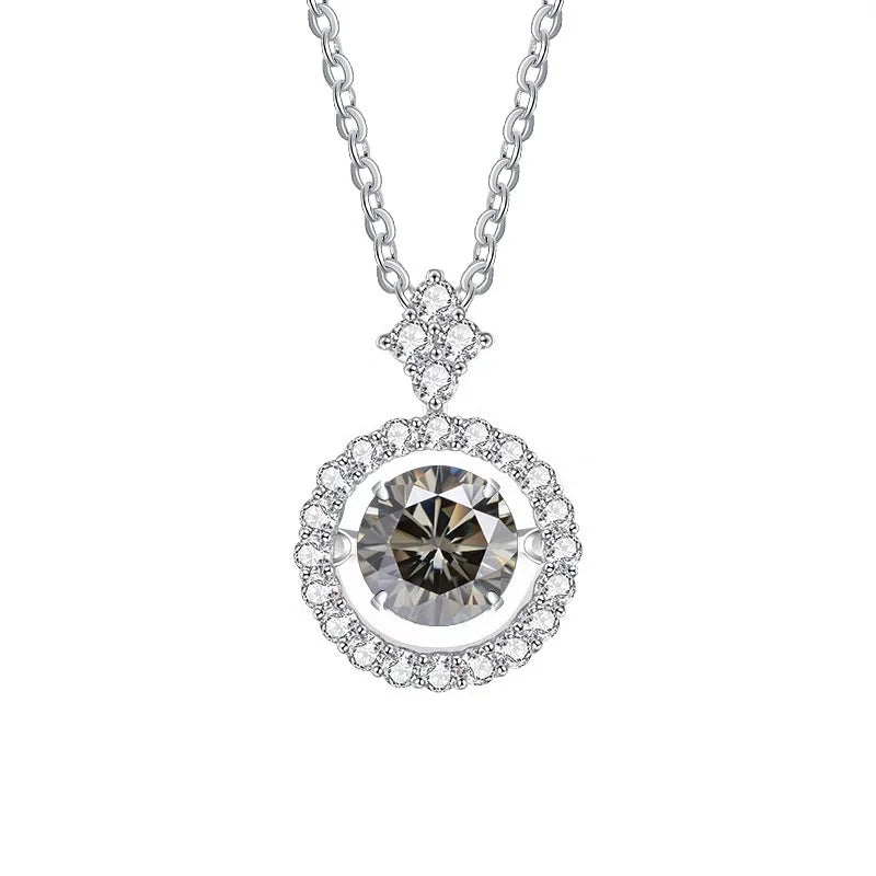 Moissanite Pendant Necklace for Women in Sterling Silver