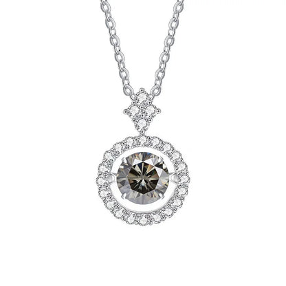 Moissanite Pendant Necklace for Women in Sterling Silver