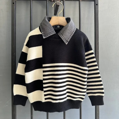 Boys Pullover Sweater Thick Knitwear Cotton Polyester