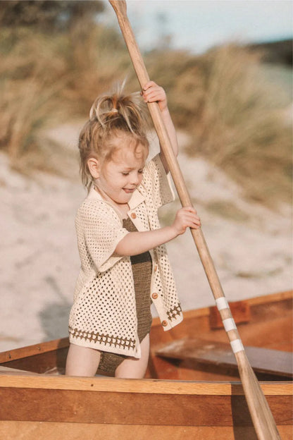 DGUKYM Summer Baby Knitted Sweater Cardigan Set