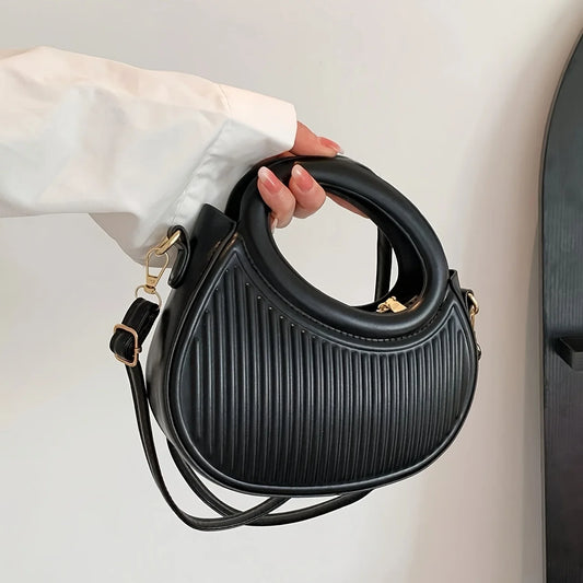 Chic Stripe Crossbody Bag for Women in Synthetic Leather