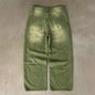 Matcha Green Denim Jeans with Embroidery
