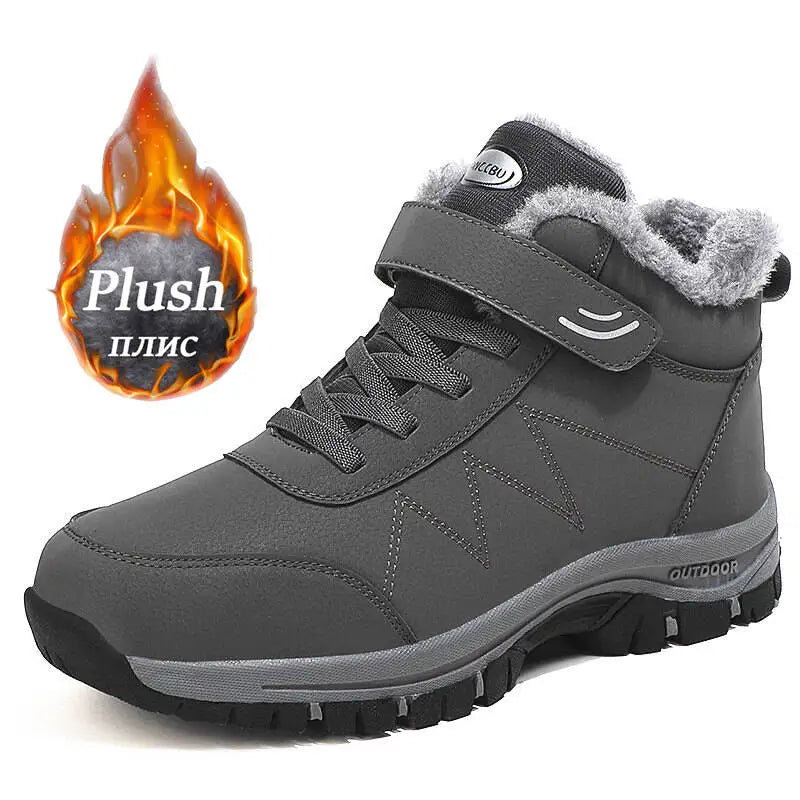 Men's Winter Ankle Snow Boots with Plush Lining