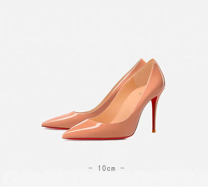 Elegant Black Patent Leather High Heel Pumps for Women