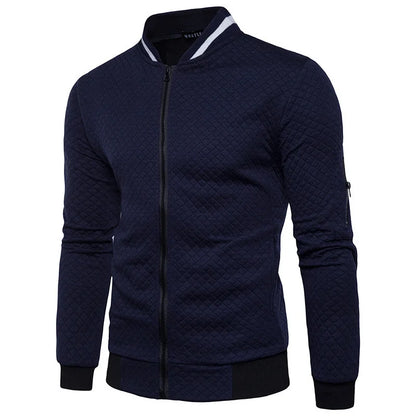 Men's Casual Hooded Tracksuit Jacket with Zipper Pockets