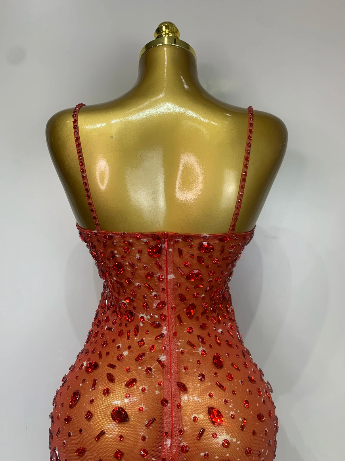 Luxury Rhinestone Mesh Bodycon Dress for Women