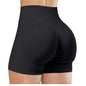 High Waisted Yoga Shorts for Women Nylon Elastane Solid