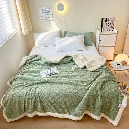 Soft Woolen Blanket, 100% Polyester, Striped Design