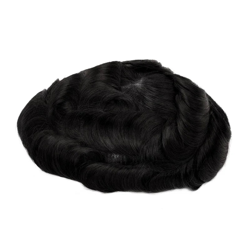 Topunique Swiss Lace Men Toupee Hair Replacement System