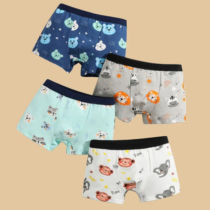 Boys Cotton Boxer Briefs Dinosaur Print Underwear