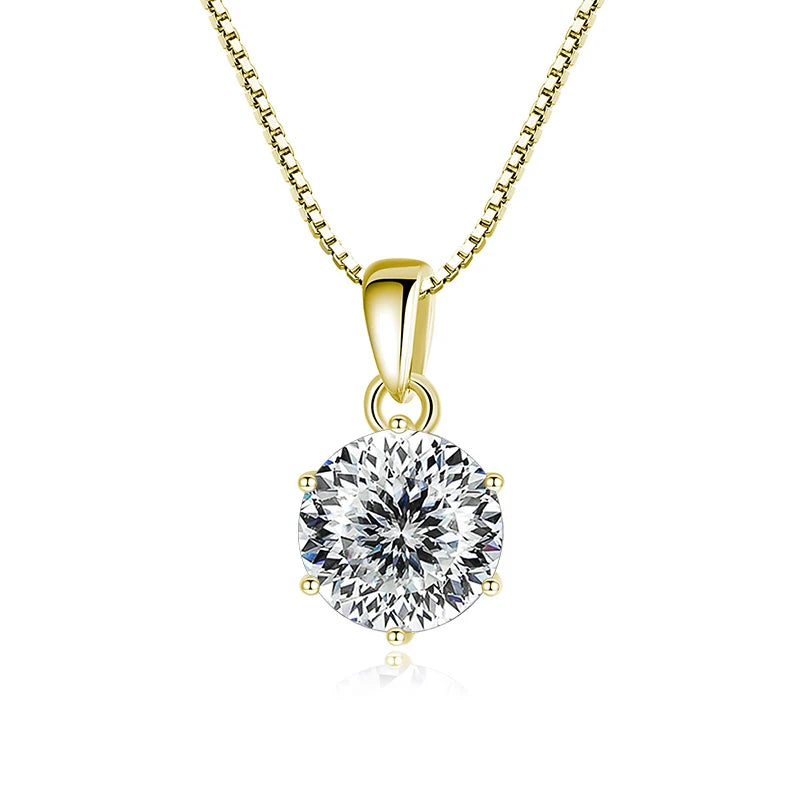 Moissanite Pendant Necklace 925 Sterling Silver Women