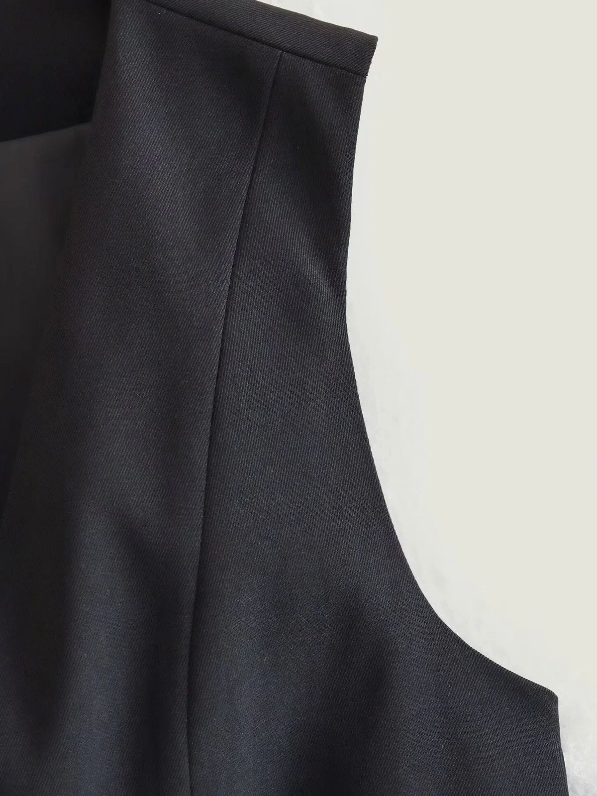 Women'S Solid Suit Vest Sleeveless Cropped Waistcoat