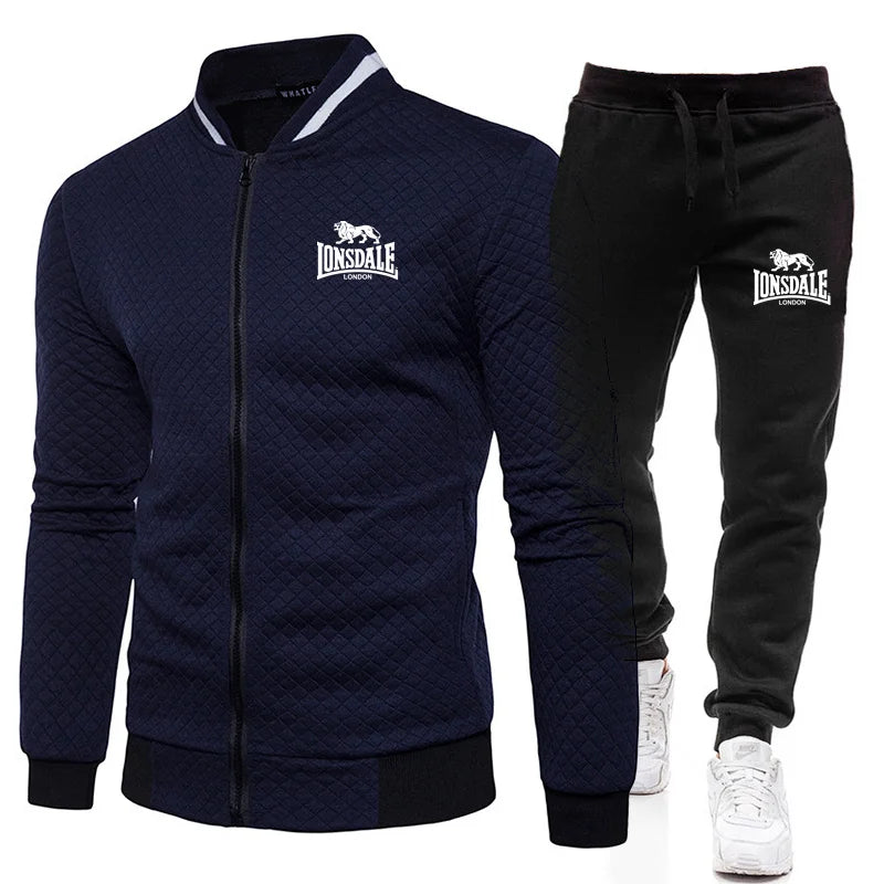 Men's Casual Spring and Autumn Zipper Jacket Set
