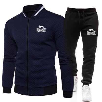 Men's Casual Spring and Autumn Zipper Jacket Set