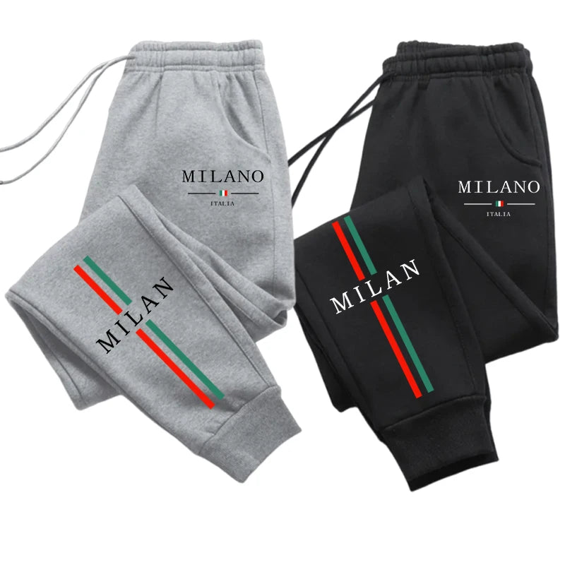 Men's Casual Sweatpants with Pockets in Black Grey Navy White