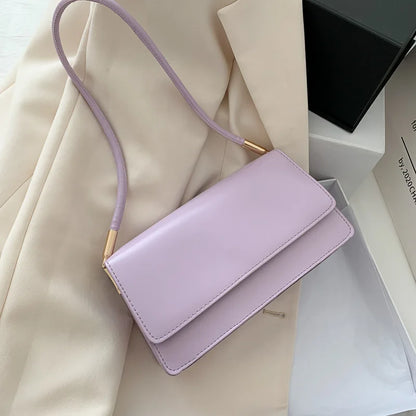 Luxury Women's Crossbody Shoulder Bag in Solid Color