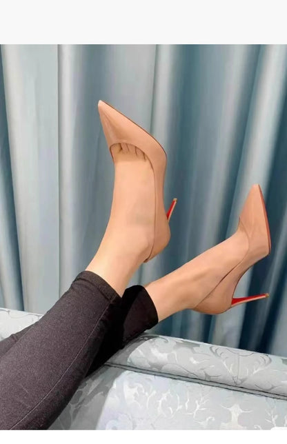 Black Patent Leather Pointed Toe High Heels