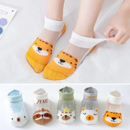 Children's Summer Fishnet Cotton Socks Set