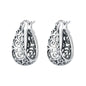 S925 Sterling Silver Iris Flower Hoop Earrings for Women